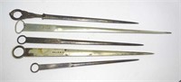 Group five Victorian silver plate skewers