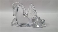 Signed glass pegasus sculpture 5.5in tall and 8in