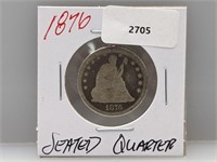 1876 90% Silver Seated Quarter