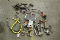 Assorted Welding Tips, Valves, Clamps, Gas Hose,
