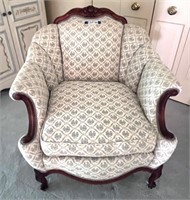 French Provincial Stuffed Arm Chair, Paw Feet