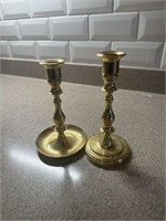 2 Piece Brass Candle Stick Holders