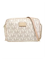 Michael Kors Neut. Monogram Leather Crossbody Bag