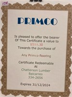 $500.00 Flooring Certificate