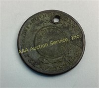 1850s Racine Wisconsin advertising token A.B. Van