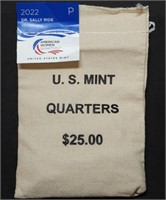 Sealed US Mint $25 Bag 2022 P Sally Ride Quarters