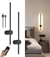 Battery Operated Wall Sconce Set of Two, USB Recha