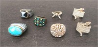 7 Fashion Rings - Various Style & Sizes