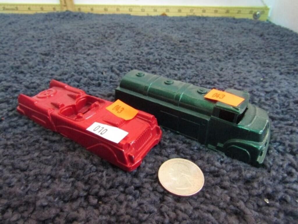 MIDGETOY TANKER (missing wheels) & CAR