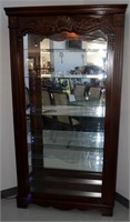 Large Ornate Sliding Door Display / Curio Cabinet