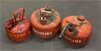 (3) Metal Galvanized Gasoline Cans - (1) Eagle