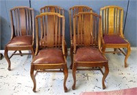 Set of 6 maple slat back chairs