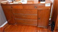 ANTIQUE DRESSER WITH 5 DRAWERS, 2 DOORS DOVETAIL