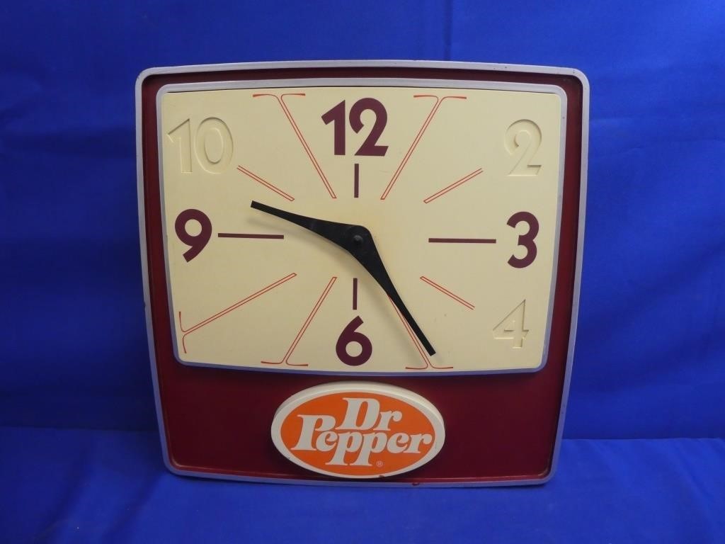 Vintage Dr. Pepper Wall Clock 16" X 16"
