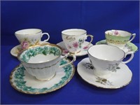 (5) Tea Cups & Saucers