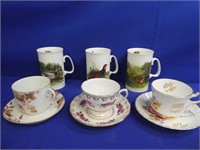 (3) Teacups & Saucers And (3) Mugs