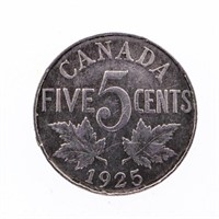 Canada 1925 Nickel Key Date