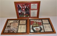 3 Framed iconic sports prints: NFL and NASCAR; as
