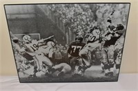Framed iconic Unitas print, 20x16"h; as is