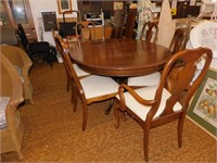 Pa. House Cherry Table/chairs 4 leaves, pad feet,