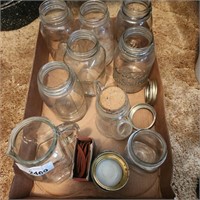 Vintage Glass Canning Jars, Zinc Lids, Glasco