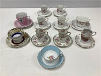 Eleven Sets of Cup and Saucers
