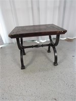 Wooden & Iron Brown Side Table