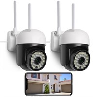 Security Camera Outdoor 2 Pack, Free Cloud