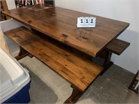 Table, 2 Benches