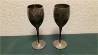(2) Vintage De Uberti 8” Silver Plated Goblets