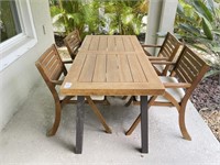 5PC OUTDOOR DINING TABLE & CHAIRS