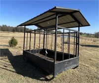 Covered Hay Feeder on Skids Heavy Duty 10ft