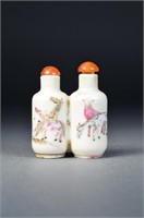 Chinese Famille Rose Double Snuff Bottle Marked