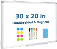 Magnetic Dry Erase 30x20In Double-Side Whiteboard