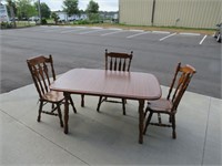 Country Dining Room Table with 3 Chairs