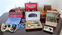 Collection of Costume jewelry with cases