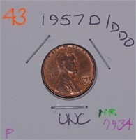 1957-D DDO Lincoln Wheat Cent