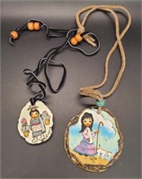 (DT) Hand Painted Necklaces - N. De Grazie and