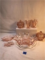 Vintage Heisey Glass and Pink Depression Glass