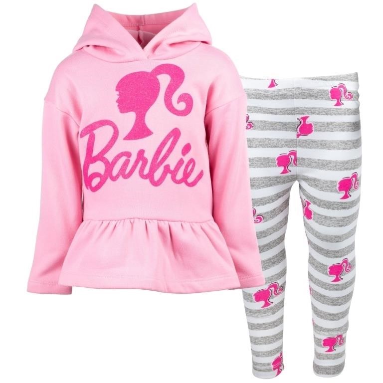 P129  Barbie Fleece Hoodie & Leggings Outfit Set