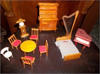 Vtg Doll House Furniture & Instruments