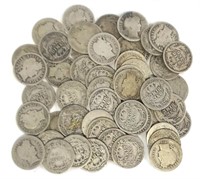 $5.20 Face Value 90% Silver Barber Dimes