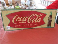 COCA COLA METAL SIGN, 12X32