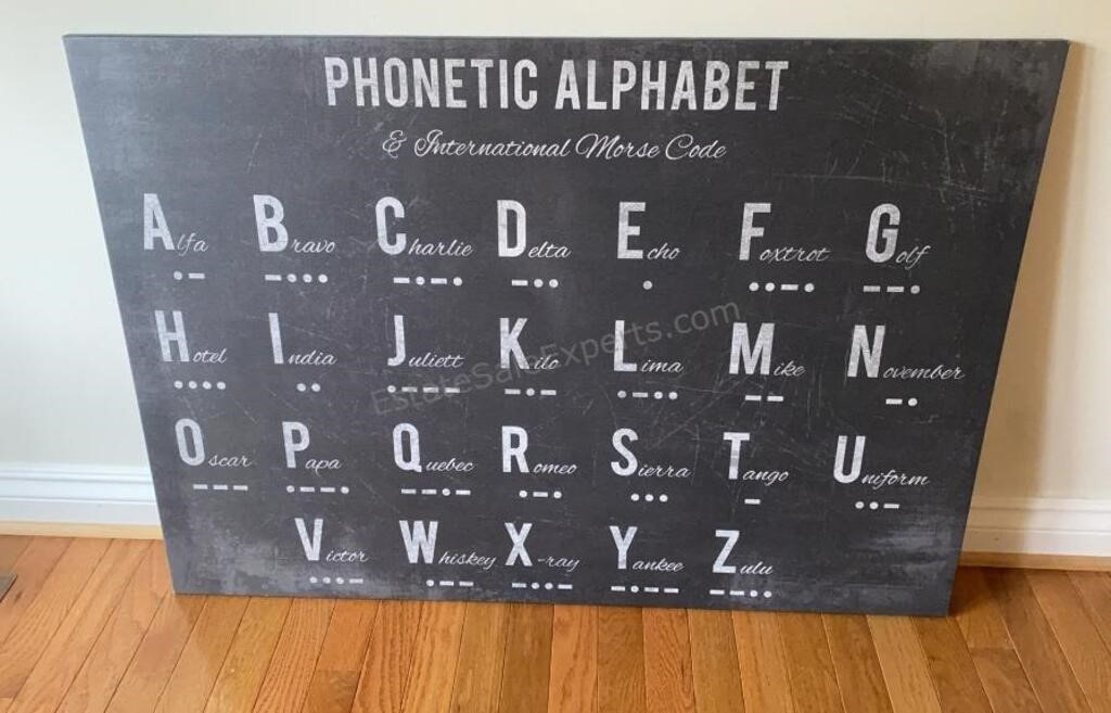 Phonetic Alphabet on Canvas 27.5x39.5