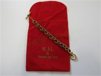 KJL Blue Enamel Anchor Link Bracelet