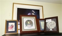 Lot, framed paintings and prints