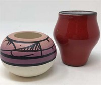 Pair of Mini American Stoneware Vases
