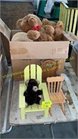 Toy Chairs, Stuffed Teddy Bears, CDs