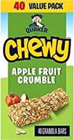 QUAKER CHEWY Apple Fruit Crumble Granola Bars 40