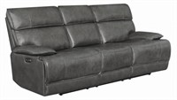 Modern Gray Leather Upholstery Bt power sofa